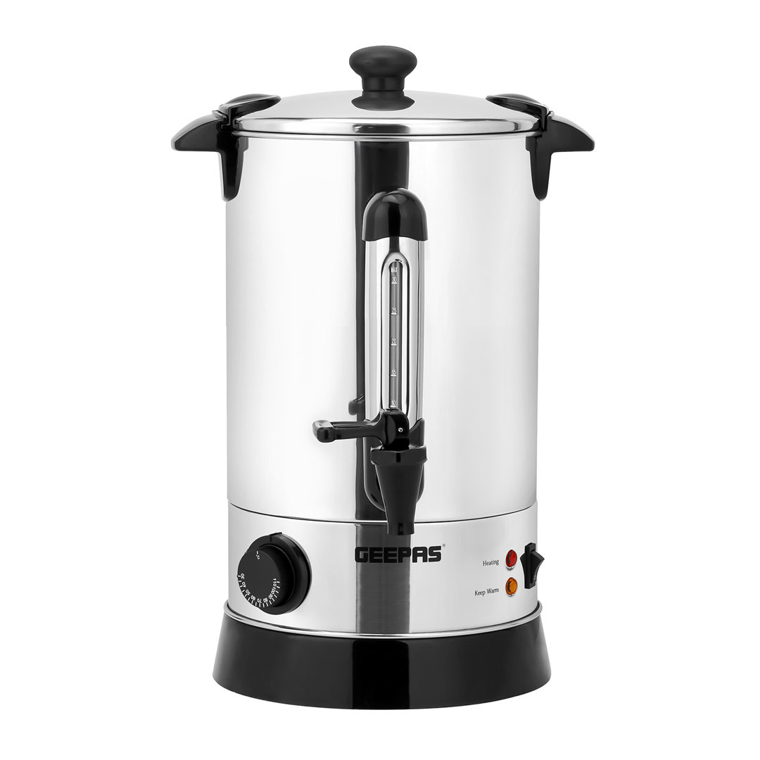 Geepas Electric Catering Urn, 950W Instant Hot Water Boiler Dispenser, Tea Urn Kettle -7 Litre, Stainless Steel – 2 Year Warranty