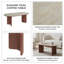 Table basse ovale moderne en pierre texturée Travertine de 47 po Meranda-1101554395