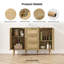 Buffet Mid-Century avec 3 tiroirs et 2 portes en rotin