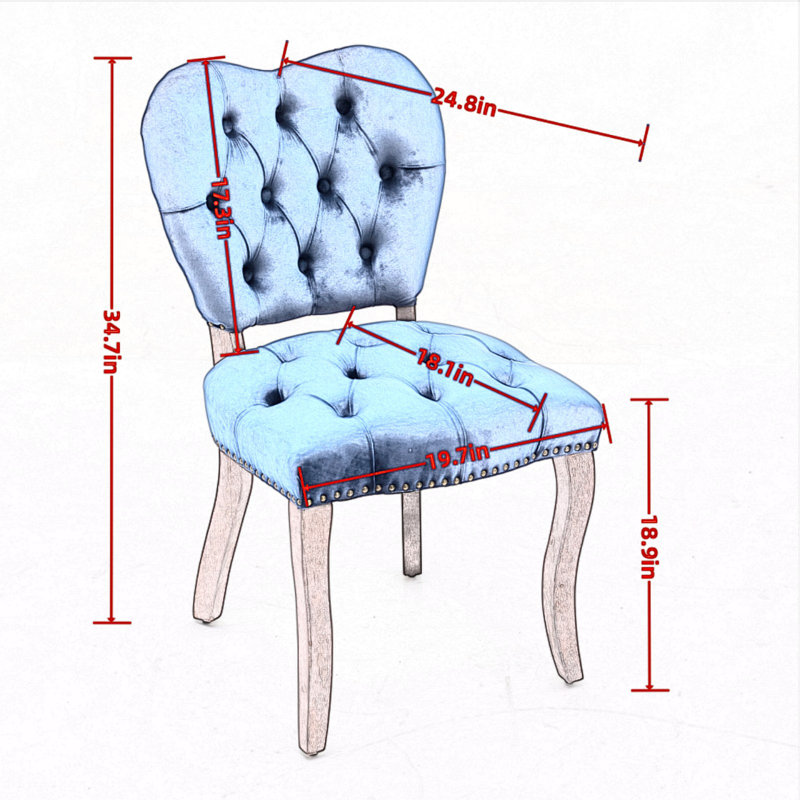 Chaise d'appoint capitonnée (ensemble de 2), Beige