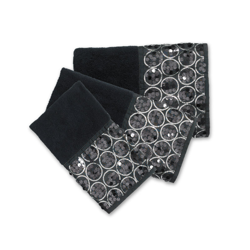 Ensemble de serviettes 3 pièces Ced, Noir