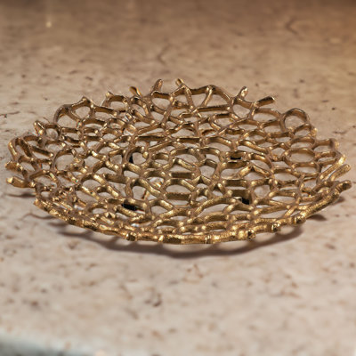 Coralino Lg Coral Plate  - Gold