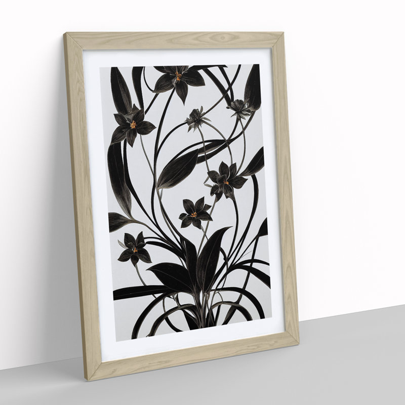Idyllic Flowers - Single Picture Frame Painting, 64cm H x 46cm W x 2cm D, Oak