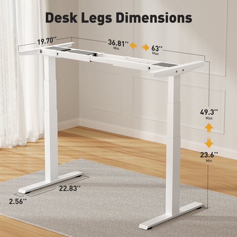 Vvenace Premium Standing Desk Frame White, White