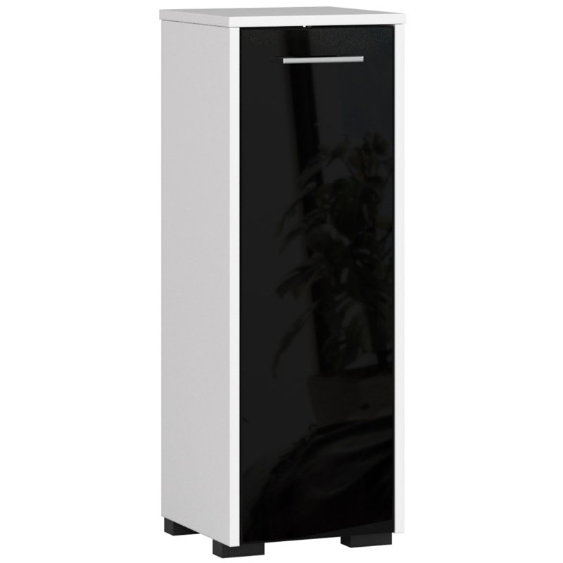 Espyn Bathroom Cabinet, White/Black Gloss