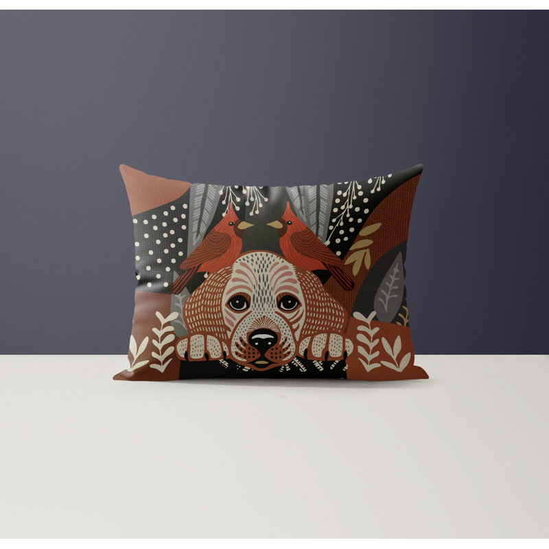 Lanie Microsuede Rectangular Pillow, Brown/Gray/Beige