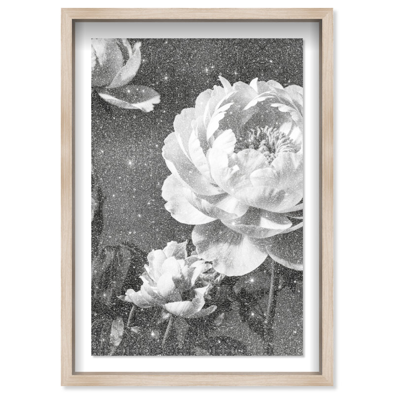 Still Peony Print by Oliver Gal, 31.5" H x 21.5" W, Natural Oak Shadowbox