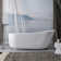 67-inch solid surface soaking bathtub with overflow for bathroom