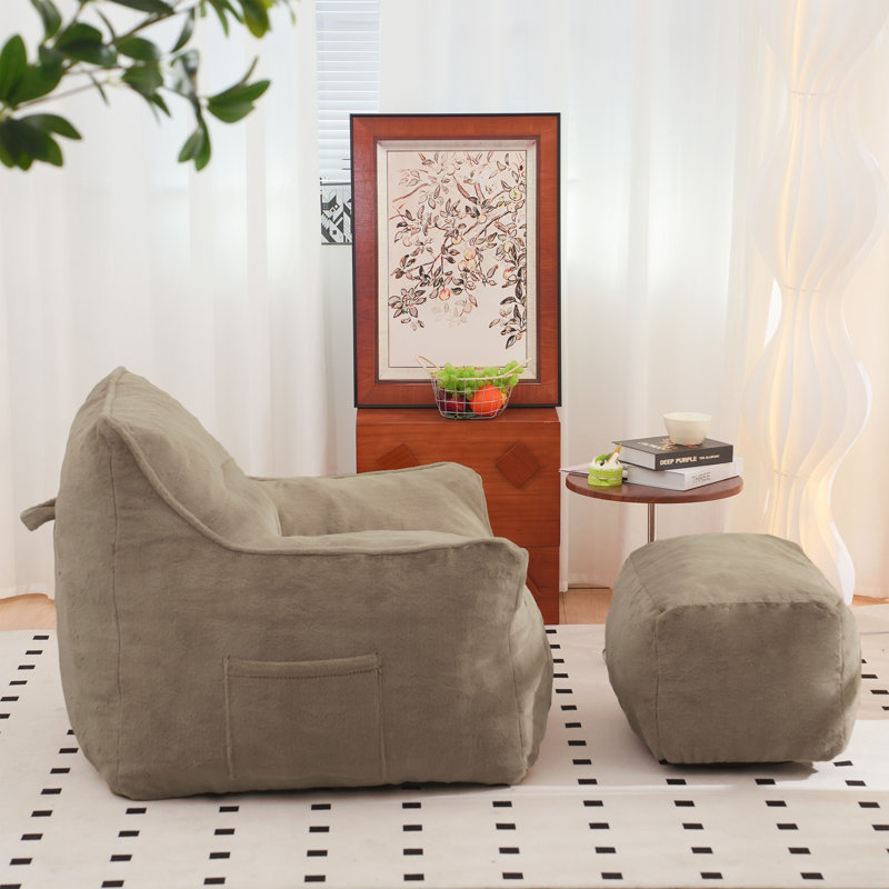 Fauteuils à billes, canapé confortable pour le salon, chambre à coucher, 28.35" H x 40.55" W x 38.98" D, Light Coffee Fabric