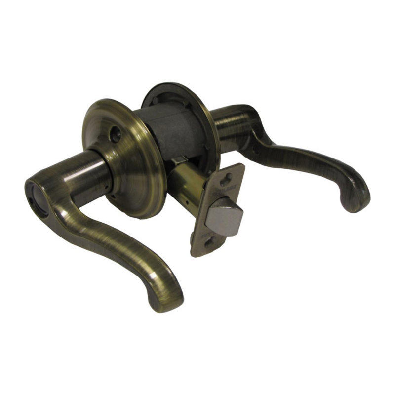 Schlage Flair Steel Passage Lockset ANSI Grade 2 1-34 in., Antique Brass