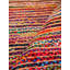 Tapis rond contemporain multicolore foncé en coton et jute tressé à la main-642934355