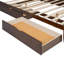 Grand lit plateforme en bois avec 2 grands tiroirs, lit gigogne simple TG, 1 ensemble de prises et ports USB-995182858