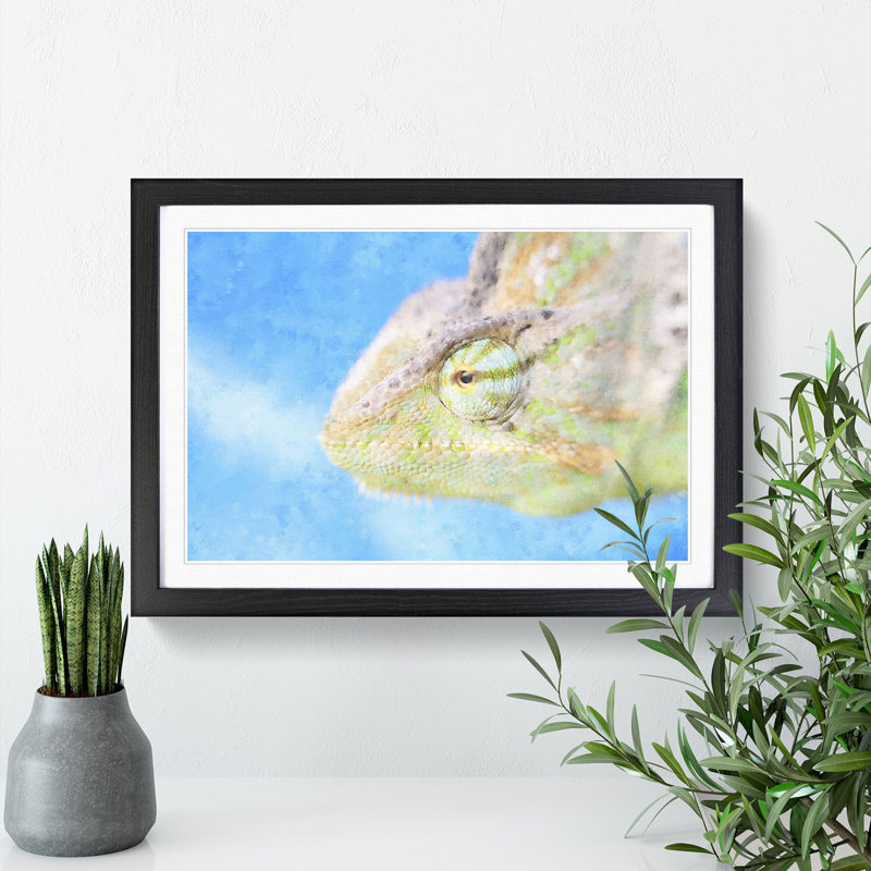 Chameleon Lizard Vol.4 - Framed Print, 48cm H x 65cm W x 2cm D, Black Framed