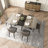 Retro Rectangular Stretch Dining Table, Dining Table With Storage Box-326239986