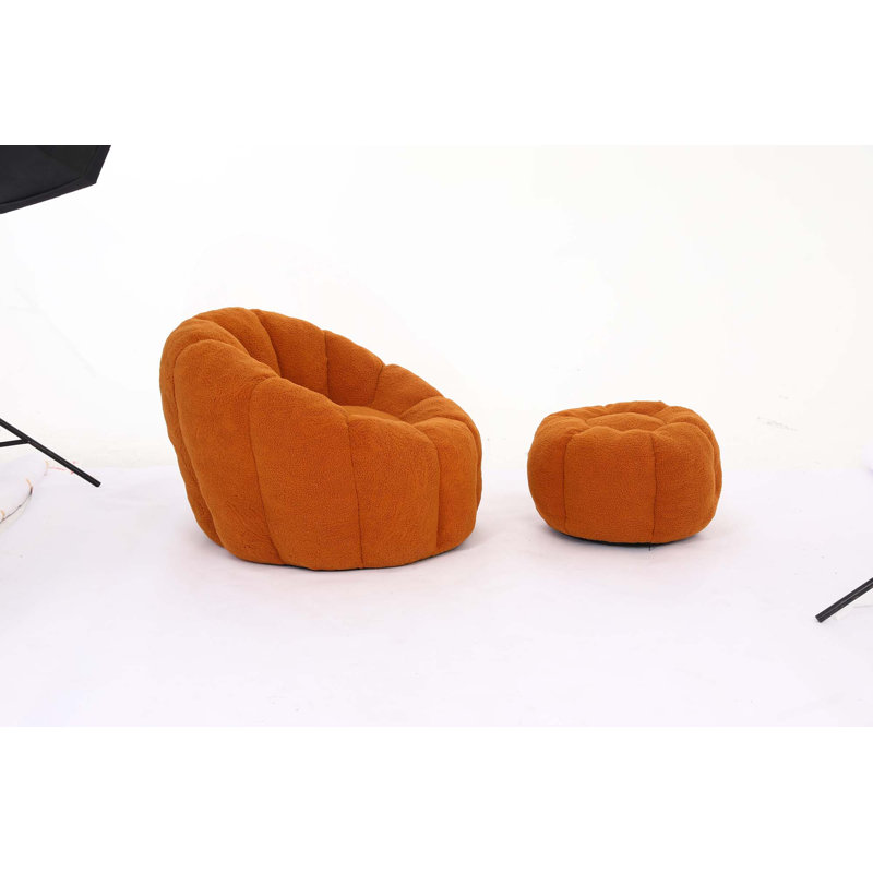 Canapé, fauteuil à billes avec repose-pieds pour le salon, Peluche jaune