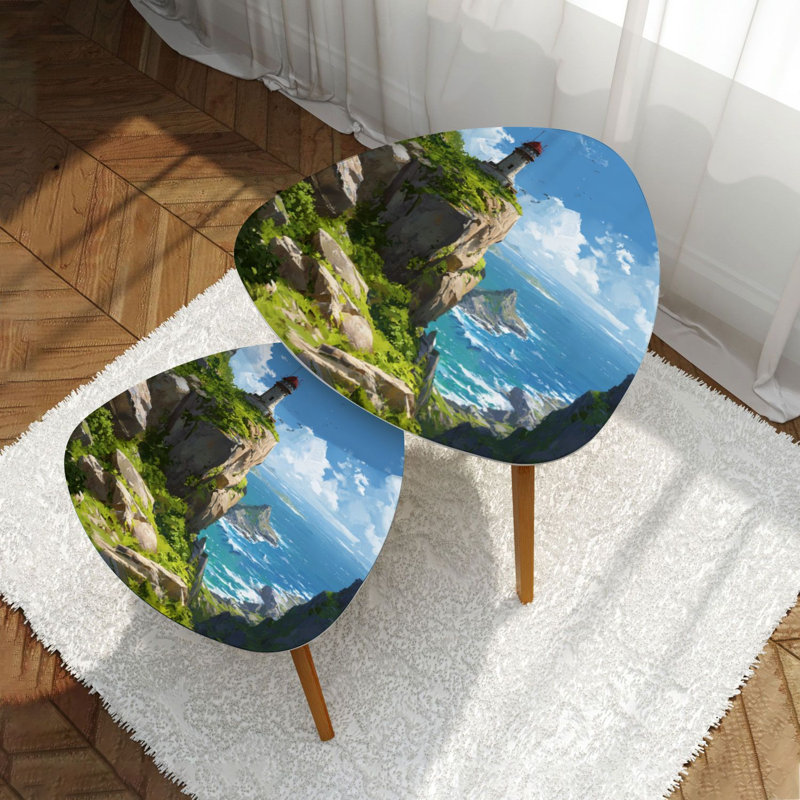 Ensemble de 2 tables basses gigognes Triangle