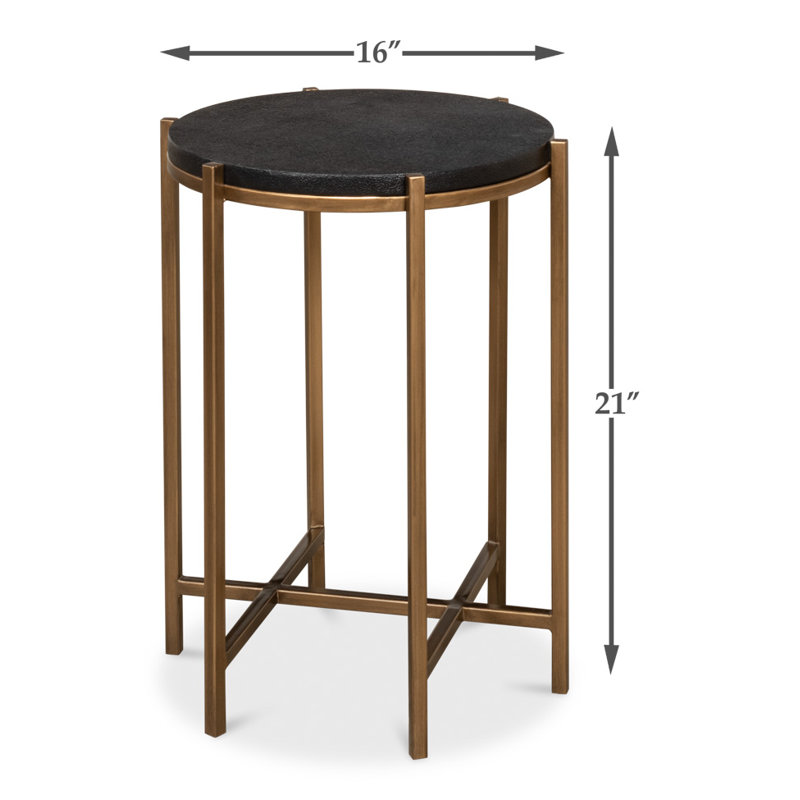 Shagreen End Table, Black
