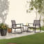 Ensemble bistro d'extérieur 3 pièces Vianna - Ensemble de 2 chaises berçantes de patio avec coussin et table basse en bois d'acacia