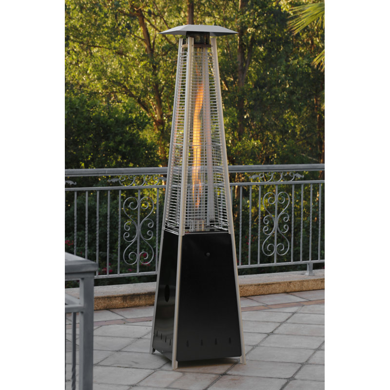 HeatMaxx 89.5" Black and Silver Propane Pyramid Patio Heater