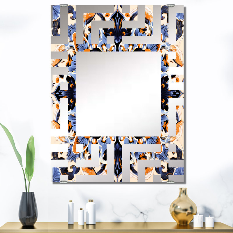 Gaddy - Miroir mural à carreaux abstraits, 40 po x 30 po