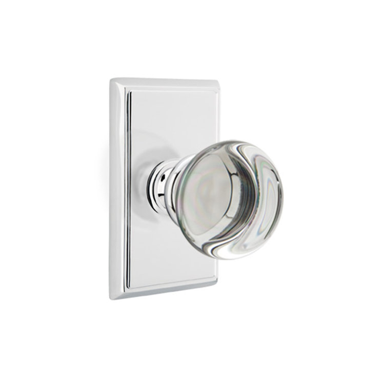 Privacy Providence Crystal Clear Acrylic Knob with Rectangular Rose