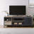 Hadlei Rustic Oak and Black TV Stand with 1 Sliding Door