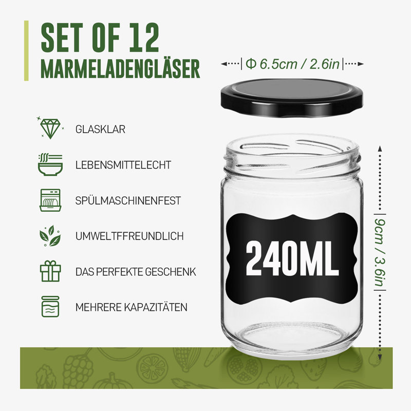Jar, 240, Black
