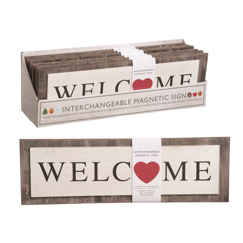 Wood 21.25 in. Multicolor Spring Changing Seasons Sign Set of 6 In PDQ