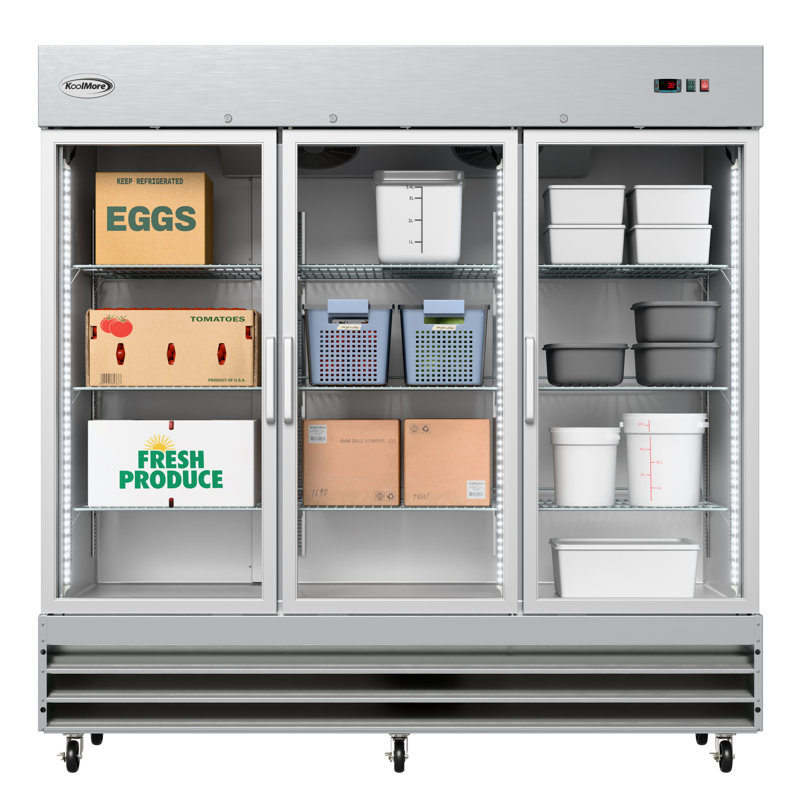 81 in. Three-Door Commercial Reach-In Refrigerator - 72 Cu Ft. RIR-3D-GD