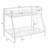 Twin Over Full Size Bunk Bed For Kids Teens Adults/Flat Steps/Heavy Duty Metal Slat