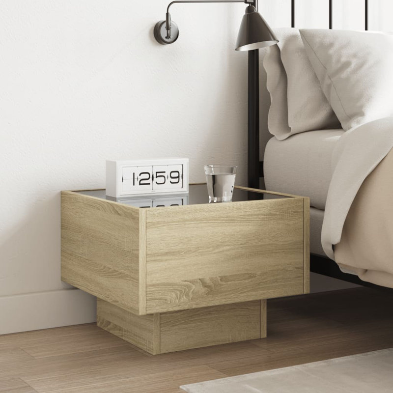 Dasaun 40cm W Manufactured Wood Bedside Table, Sonoma Oak
