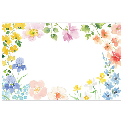 Watercolor Florals 24-Sheet Premium Paper Placemats