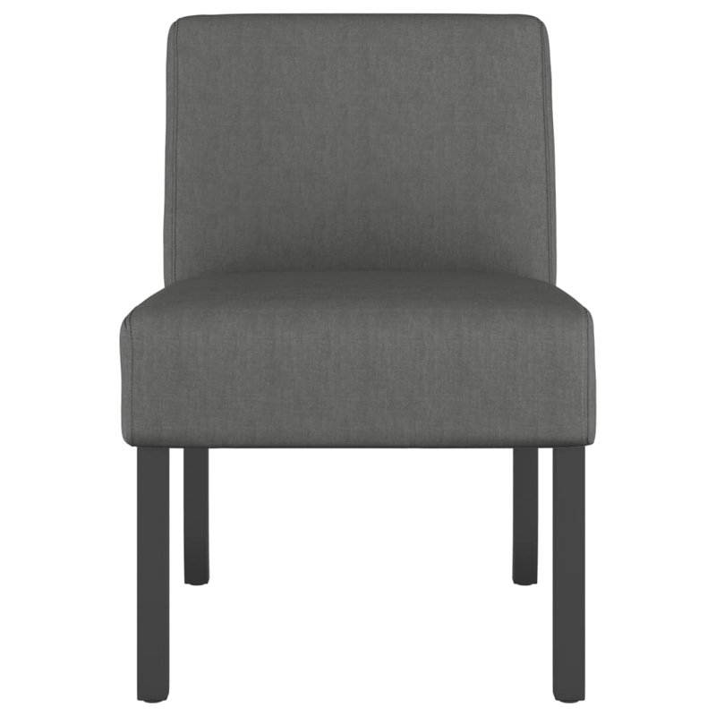 vidaXL Chair Accent Sofa Slipper Chair with Wood Legs for Living Room Fabric, Dark Gray 100% Polyester