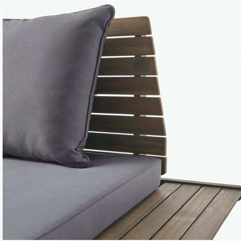 Causeuse Sédona, Coussin gris foncé / structure brune
