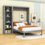 Lit escamotable en bois avec tablettes et lattes Geva-631003915-631003916