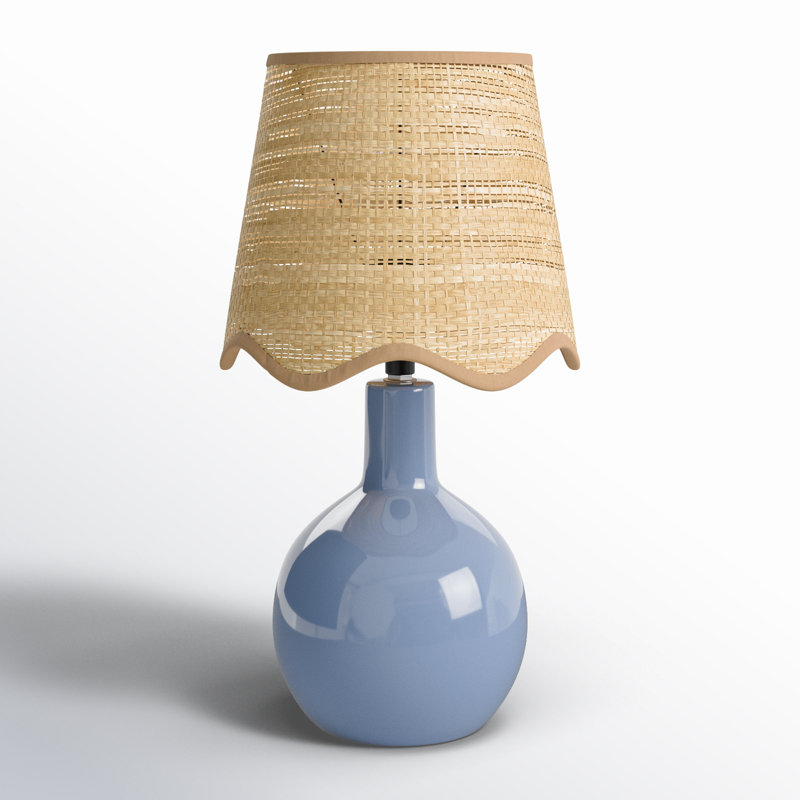 Lampe de table Canvey Maura, Tanné, Bleu, H 15 po x l 9 po x P 9 po
