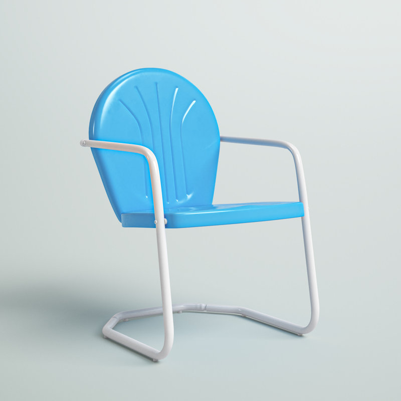 Fauteuil de patio Burley, Bleu ciel lustré