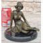 Bronze Art Deco Style Figural Elegant Woman Hand Made Statue Sculpture