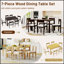 Ensemble de table de salle à manger 7 pièces pour 6 personnes, en bois massif avec chaises rembourrées pour la cuisine et la salle à manger-1342686177-1342686207