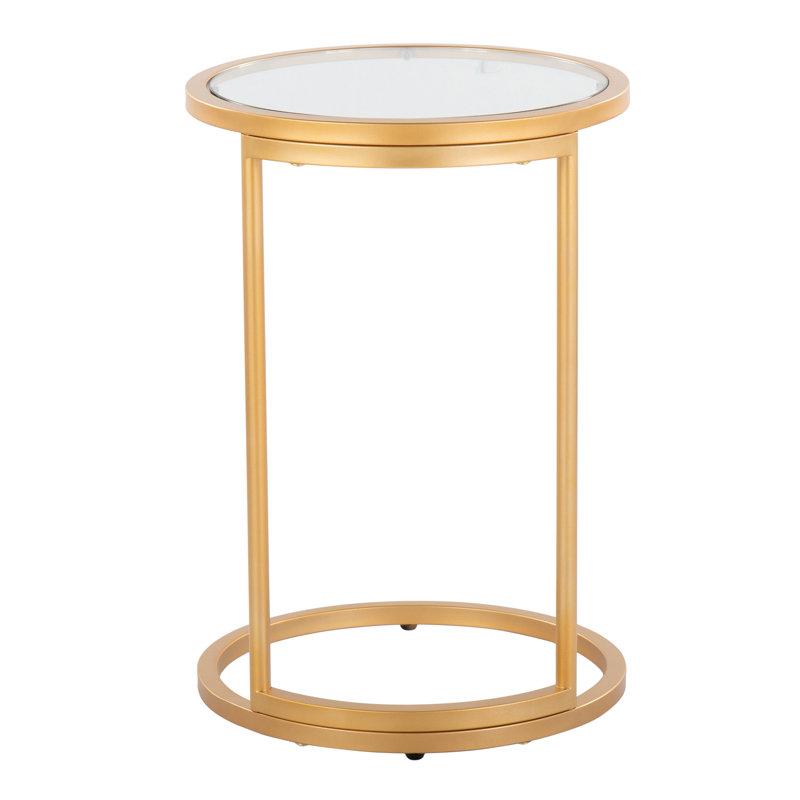 Chloe-Rose Tray Top End Table, Gold