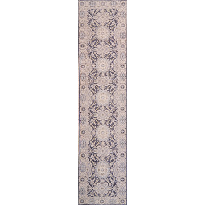 Tapis beige / bleu clair de haute qualité noué à la main Ziegler 3000