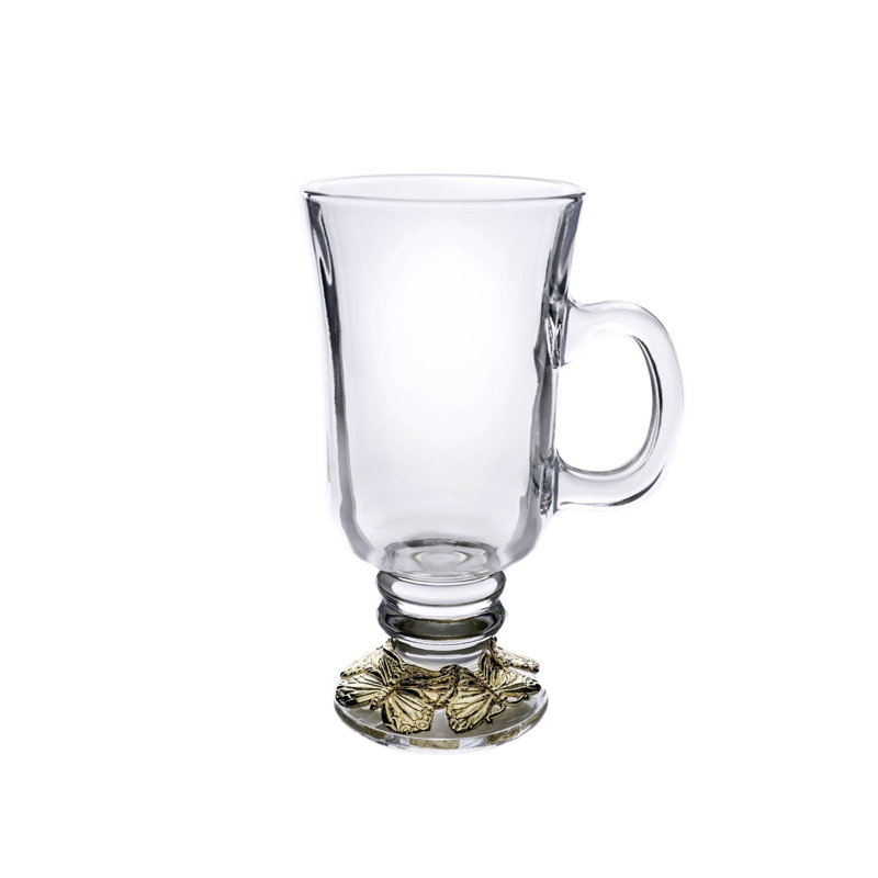 Butterfly Glass Irish Coffee Mug