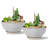 Set of 2 Modern Minimalist Plastic Outdoor Planter with Drainage Function-109269698