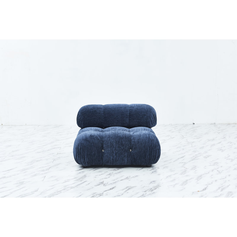 Zaleigh Upholstered Slipper Chair, Blue 100% Polyester