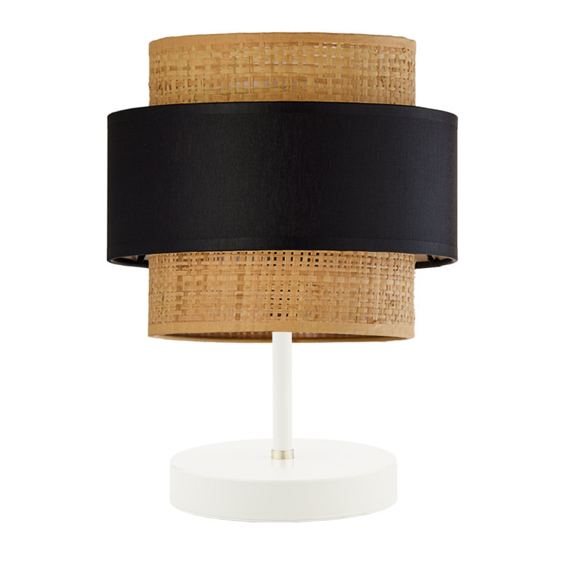 Petrina Metal Table Lamp, White, Black/White