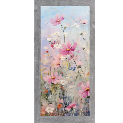Imprimé floral encadré printanier rose