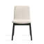 Ensemble de chaises de salle à manger modernes, siège rembourré blanc Boucle, structure et pieds en bois d'hévéa noir, assemblage minimal requis, chaises de salle à manger élégantes pour la salle à manger ou la cuisine, blanc, ensemble de 2