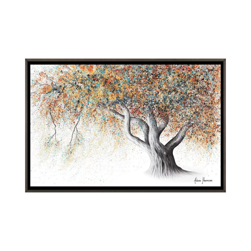 «Rusty Autumn Tree» par Ashvin Harrison - impression d'art graphique, Aucun mat, H 32 po x l 48 po x P 1,5 po