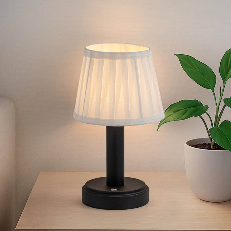 Mini lampe de table à DEL 11 "rechargeable sans fil de type C rétro, Noir