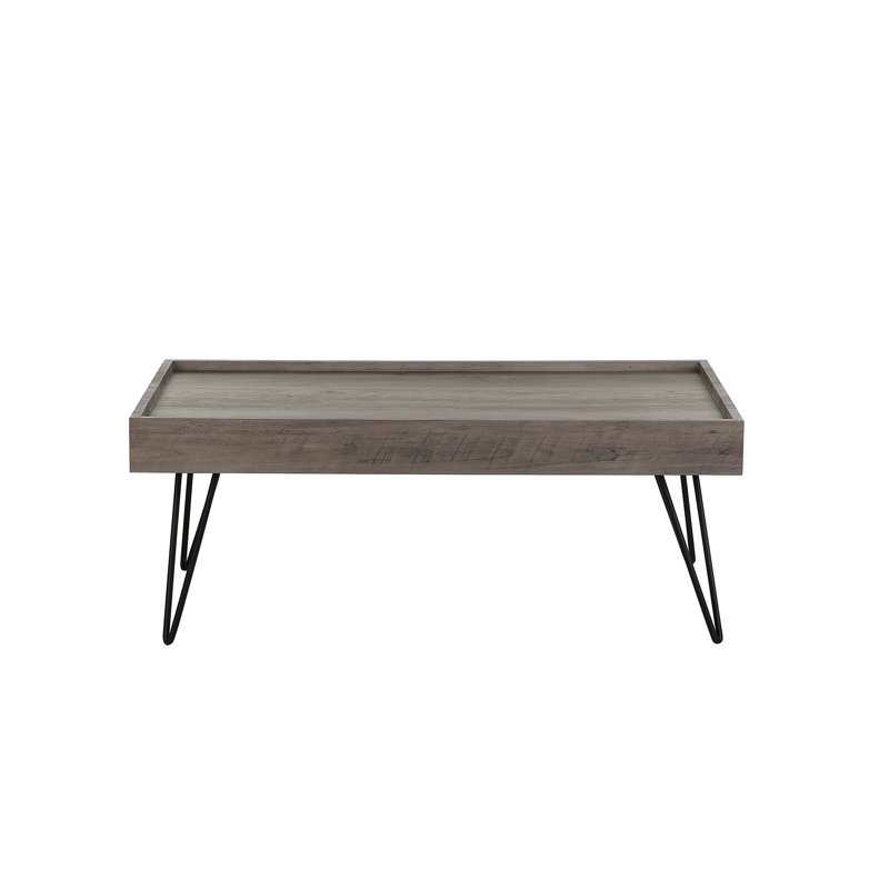 Springfield Four Leg Coffee Table, Gray Wood, 42cm H x 90cm L x 100cm W
